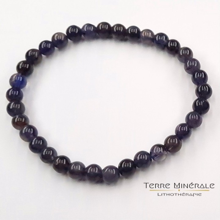 Bracelet Cordierite A+  Boule 6 mm