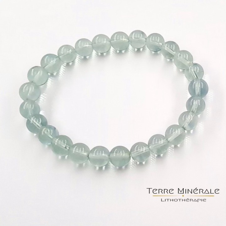 Bracelet Fluorine Verte AAA Boule 6.5 - 7.5 mm