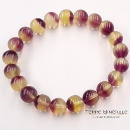 Bracelet Fluorine Violette AA Boule 7.5 - 8.5 mm