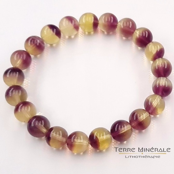 Bracelet Fluorine Violette AA Boule 7.5 - 8.5 mm