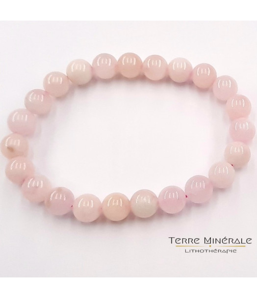 Bracelet Morganite AA Boule 8mm Bracelet Morganite AA Boule 8mm