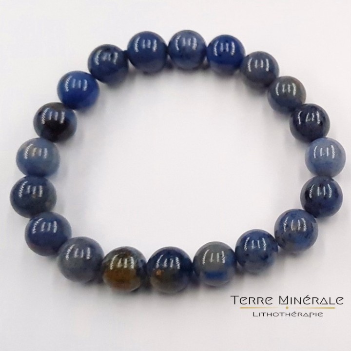 Bracelet Dumortierite AA Boule 10 mn