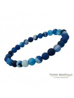 Bracelet Agate Bleue dépolie 6 mn