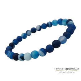 Bracelet Agate Bleue dépolie 6 mn