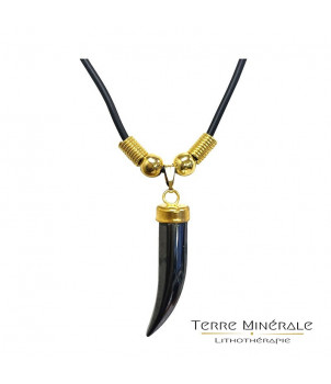 Collier pendentif réglable moderne métal doré hématite I doré