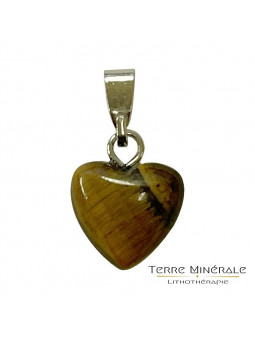 Pendentif Coeur - 10 mm - Œil de Tigre