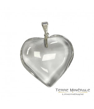 Pendentif Coeur Cristal de Roche 2 à 3 cm
