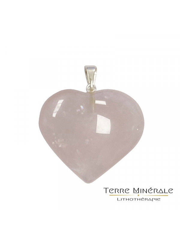 Pendentif Coeur Quartz Rose 2 à 3 cm