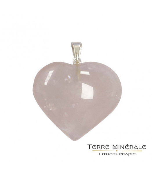 Pendentif Coeur Quartz Rose 2 à 3 cm