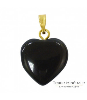 Pendentif Coeur Obsidienne Oeil Celeste 15 mn