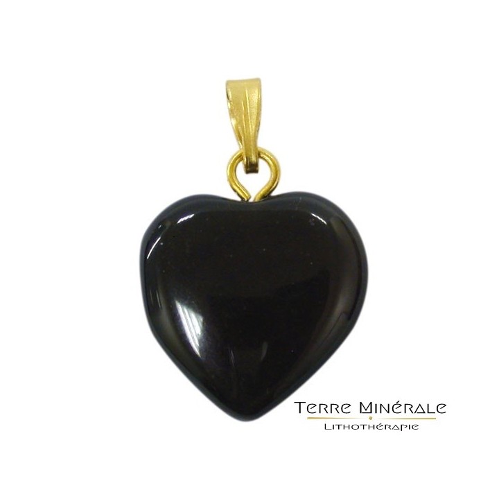 Pendentif Coeur Obsidienne Oeil Celeste 15 mn