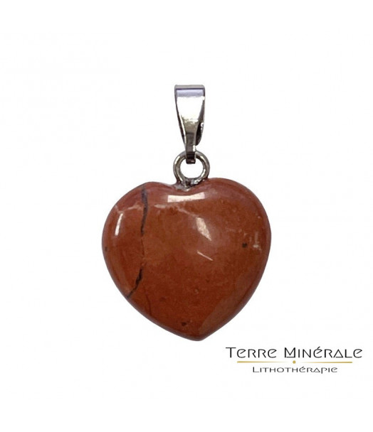 Pendentif coeur Jaspe Rouge 15 mm