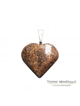 Pendentif coeur Bronzite 2 - 2.5 cm