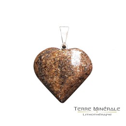 Pendentif coeur Bronzite 2 - 2.5 cm
