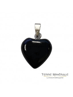 Pendentif cœur Onyx Noir 15 mn