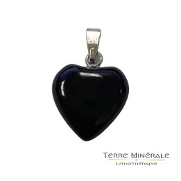 Pendentif cœur Onyx Noir 15 mn