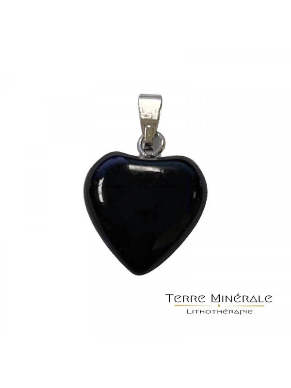 Pendentif cœur Onyx Noir 15 mn