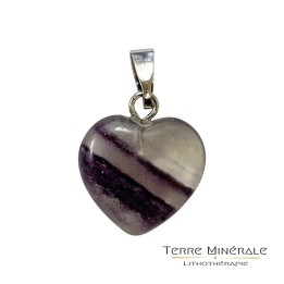 Pendentif coeur fluorine 15 mn