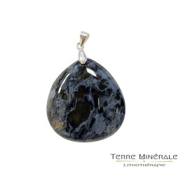 Pendentif Pietersite Goutte plate 3.5 cm Argent 0.925