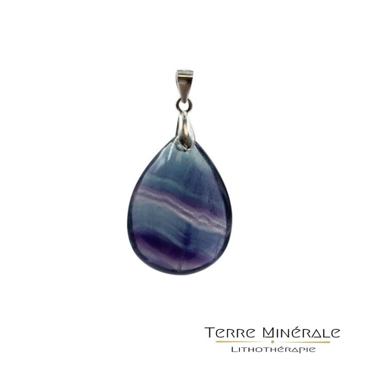 Pendentif Fluorite Multi Bélière Argent 0,925