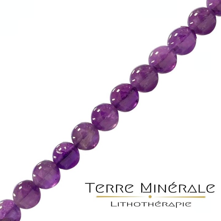 Collier Améthyste perles boules 8 mn