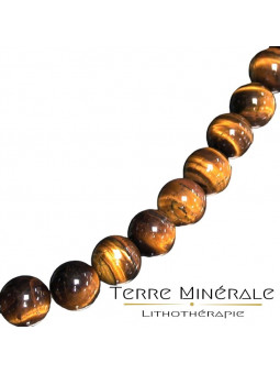 Collier Oeil de Tigre boules 8 mn