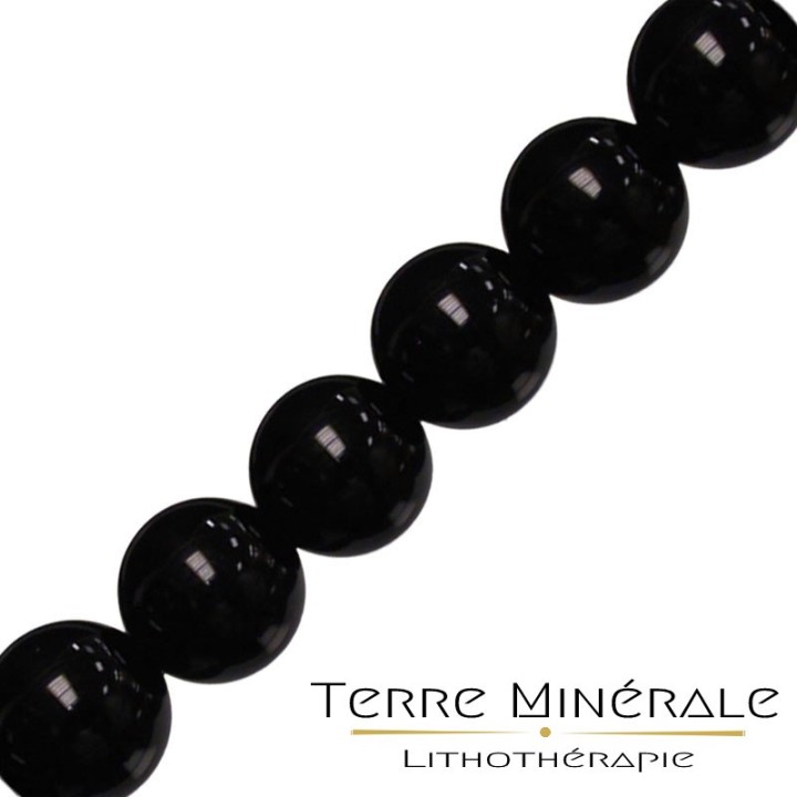 Collier Onyx Noir boules 8 mn