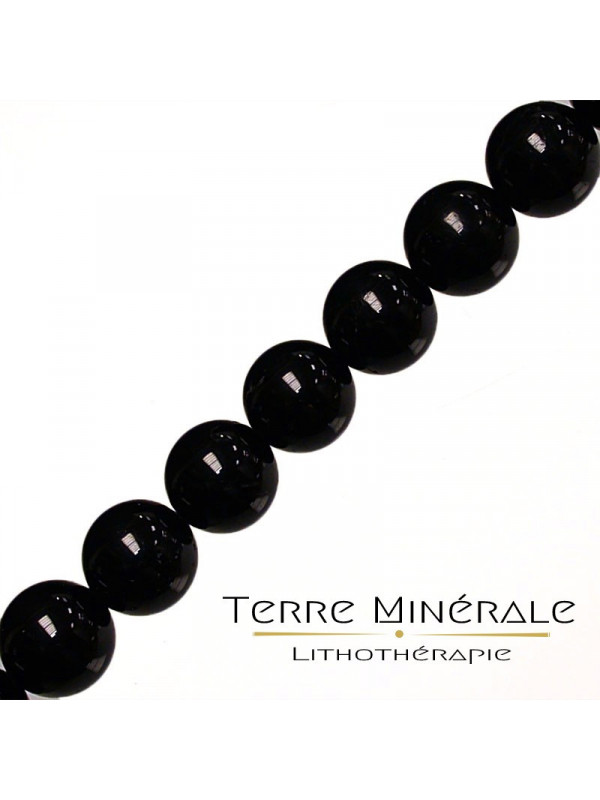 Collier Tourmaline Noire 6 mm