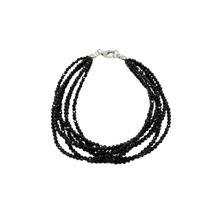 Bracelet Spinelle 7 rangs fermoir argent 0.925