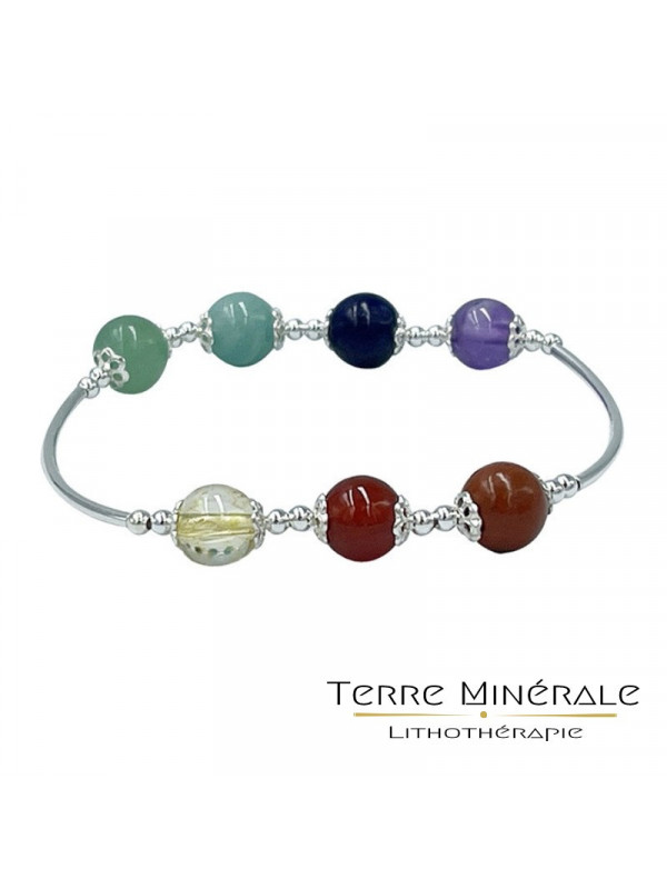 Bracelet 7 Chakras argent 0.925