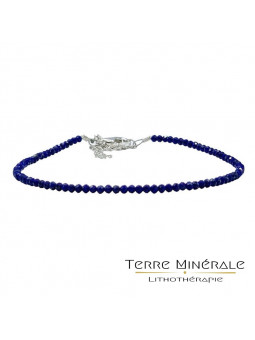 Bracelet Lapis facettée 2 mm argent 0.925