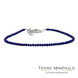 Bracelet Lapis facettée 2 mm argent 0.925