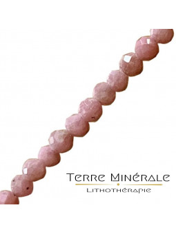 Collier Rhodochrosite facetté 2 mn Argent 0.925