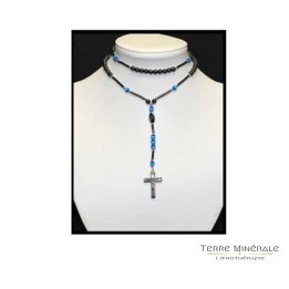Chapelet Hématite 90 CM Pendant 15 CM