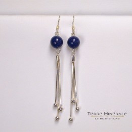 Boucles d'oreilles Lapis Lazuli 8mm Argent 0.925