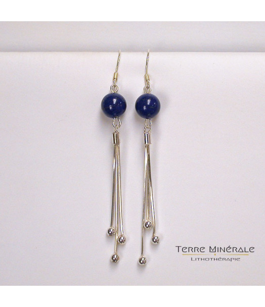 Boucles d'oreilles Lapis Lazuli 8mm Argent 0.925