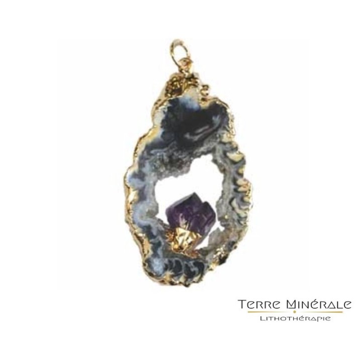 Pendentif Améthiste Tranche Geodhinos