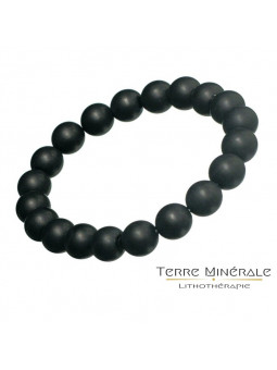 Bracelet Homme Onyx Noir dépoli 10 mm