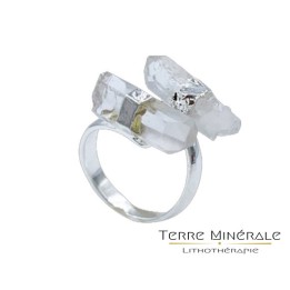 Bague réglable Quartz 2 pointes