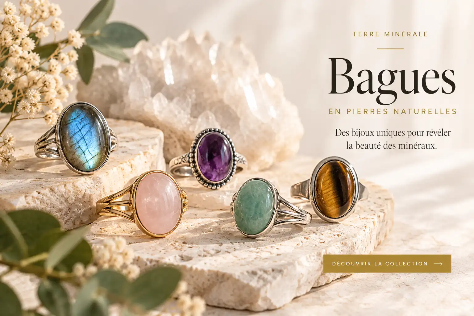 Bagues en pierres naturelles Terre Minérale