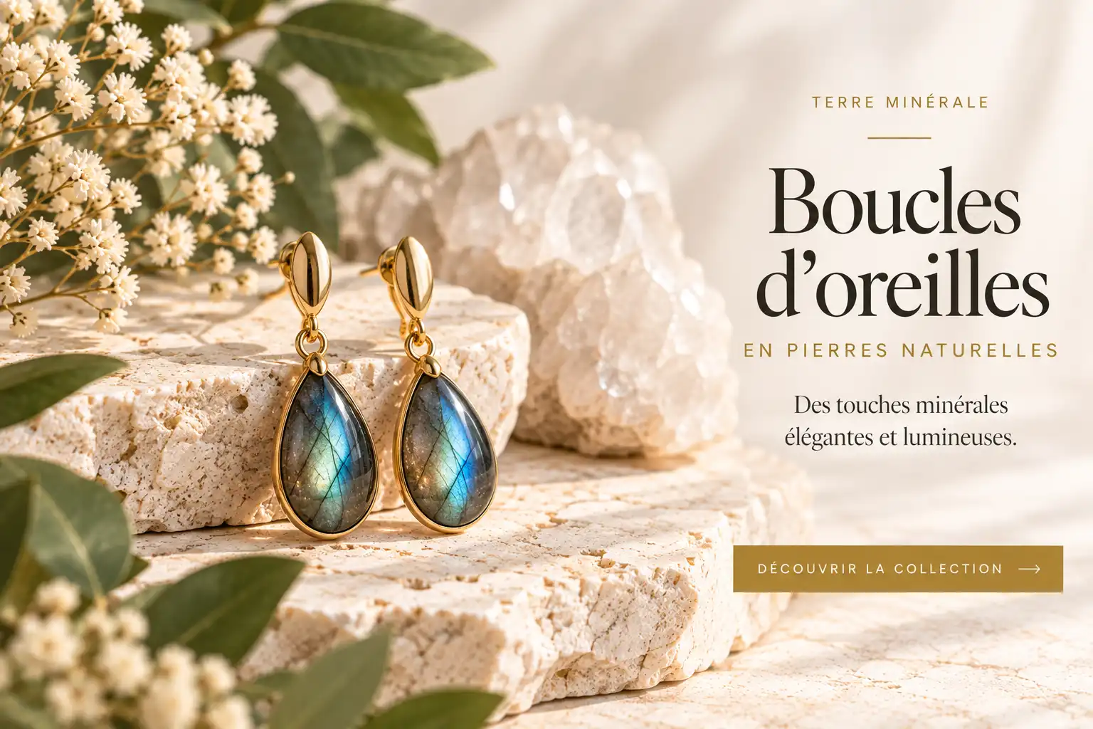 Boucles d’oreilles en pierres naturelles Terre Minérale