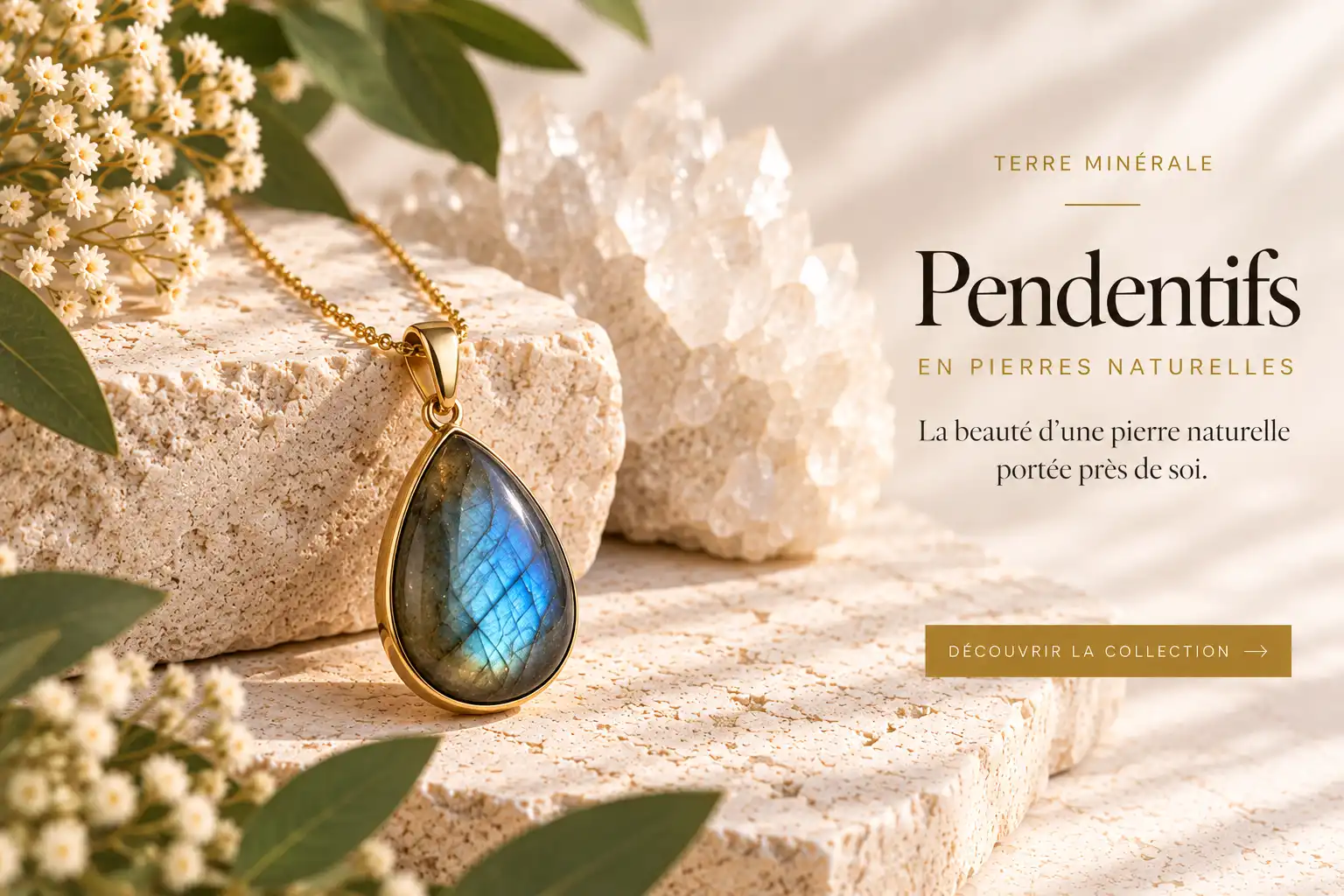Pendentifs en pierres naturelles Terre Minérale